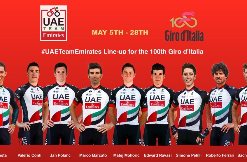 Tour d'Italie : UAE Abu Dhabi avec Rui Costa