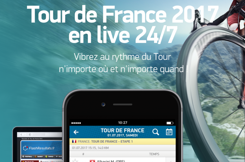 Suivez le Tour de France 2017 en LIVE grâce à l’application Android/iOS FlashResultats !