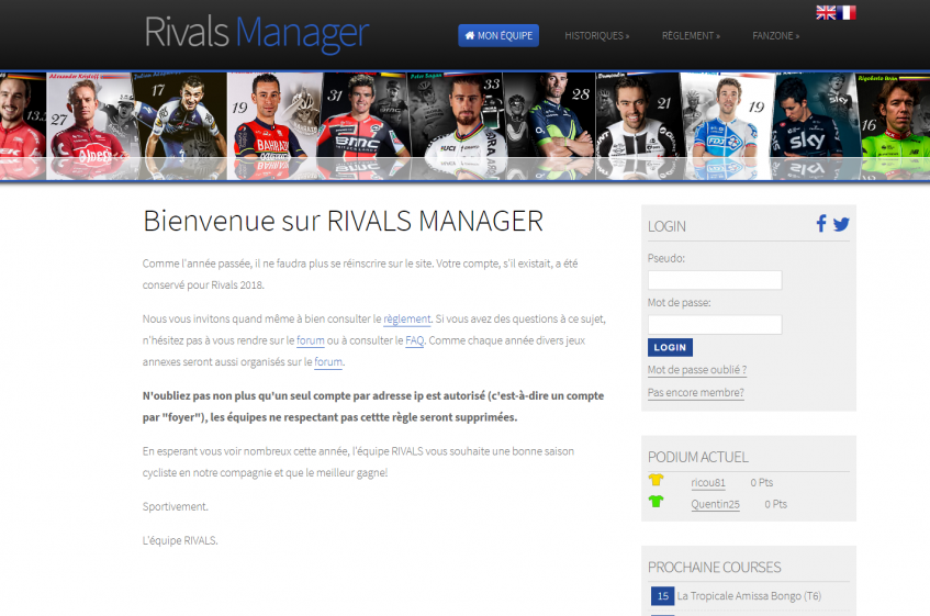 Rivals Manager 2018 : J-1 avant la clôture des inscriptions
