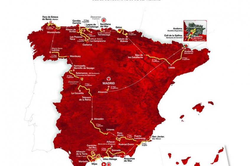 Tour d'Espagne 2018 : le parcours officiel de la Vuelta (étapes, profils)