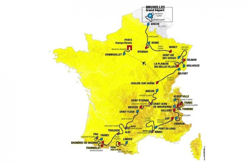 Tour de France 2019 : parcours et profils des étapes