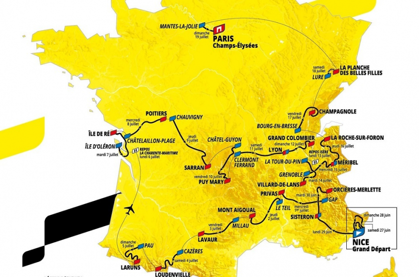 Tour de France 2020 : parcours, étapes et profils