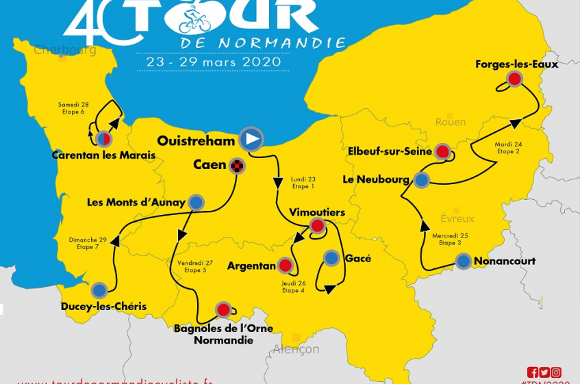 Tour de Normandie : le parcours de l'édition 2020