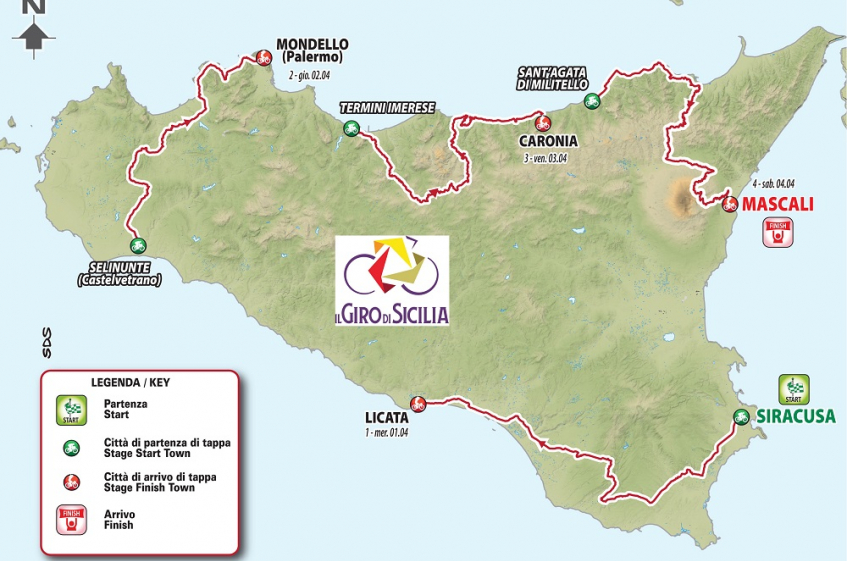 Tour de Sicile : le parcours de l'édition 2020