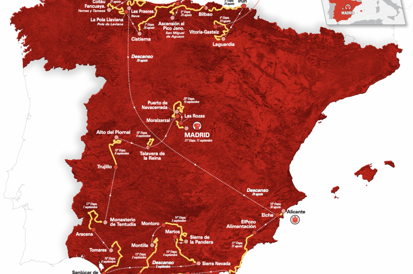 Tour d'Espagne : le parcours et les étapes de la Vuelta 2022