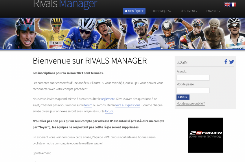 Rivals Manager 2022, la cotation est en ligne