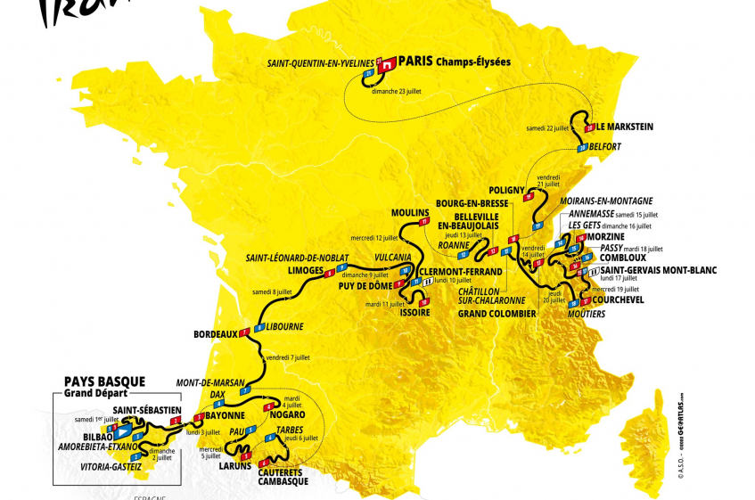 Le parcours et les étapes du Tour de France 2023