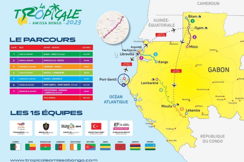 15 équipes au départ de la Tropicale Amissa Bongo 2023