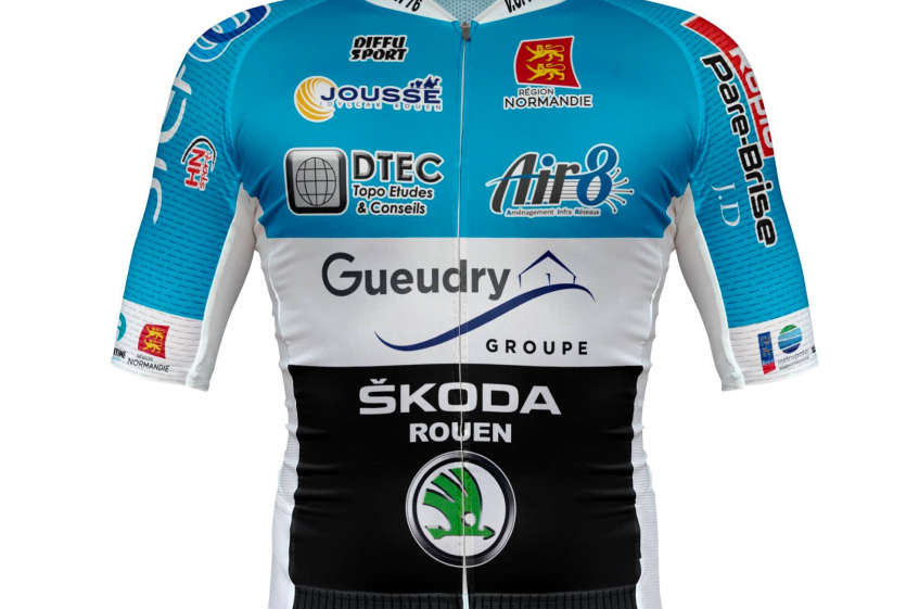 Maillot Cycliste Vintage V.C ROUEN 76 - GAN PEUGEOT CYCLES - Taille 5 - Années 80 - Made In France